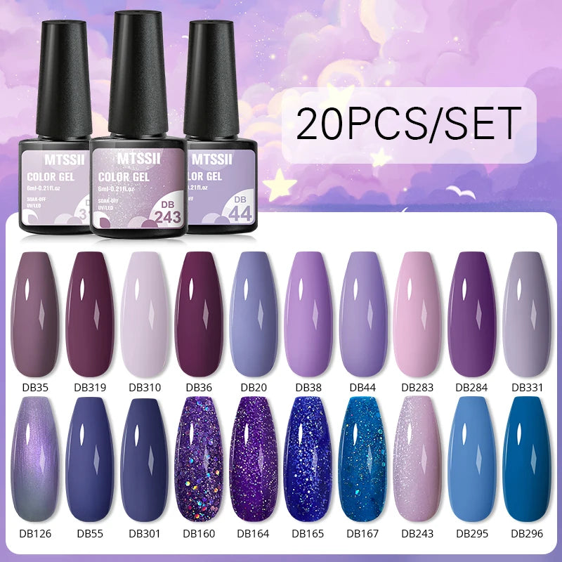 NEW Arrivals 24/40.120PCS Set Colors Gel Nail Polish Set Semi Permanent Hybrid Gel Varnish Set Base Top Coat Soak Off UV LED Nail Gel Kits Manicure Pedicure Accessories Nail Care Tools Sets Cosmetic Supplies