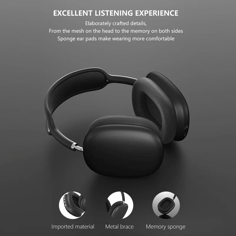 NEW P9 Pro Max With Case Wireless Bluetooth Headphones Outdoor Sports Gaming Wireless Headsets with Microphone Supports TF Card for Phone PC Outdoor Travel Sports Products