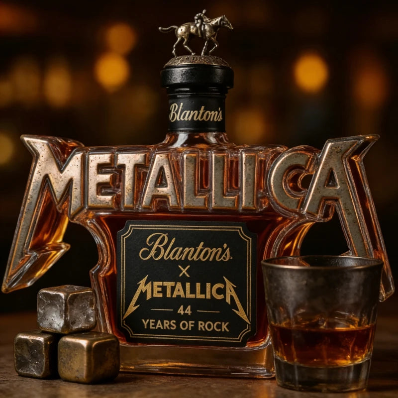 METALLICA Rock Band Shaped Whiskey Decanter Crystal 44th Anniversary Metal Home Display Wine Bottle Collectible Gift for Home Night Club Bars Pubs Barware Accessories
