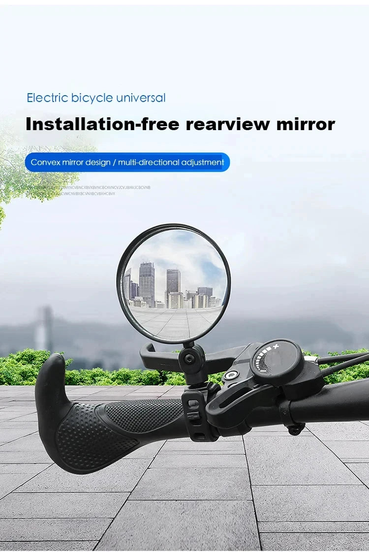 Bicycle Rearview Mirror 360 Adjustable Rotate Wide Angle Bike Rear View Mirrors Cycling Handlebar Easy to Install Convex Mirror