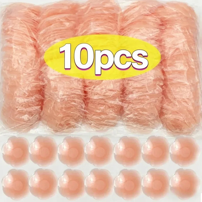 20/50/100 PCS Set Women Reusable Breast Petals Lift Invisible Silicone Bra-Less Pasties Pads Nipple Cover Invisible Petal Adhesive Bra Cover  Stickers Ladies Underwear Accessory Sets