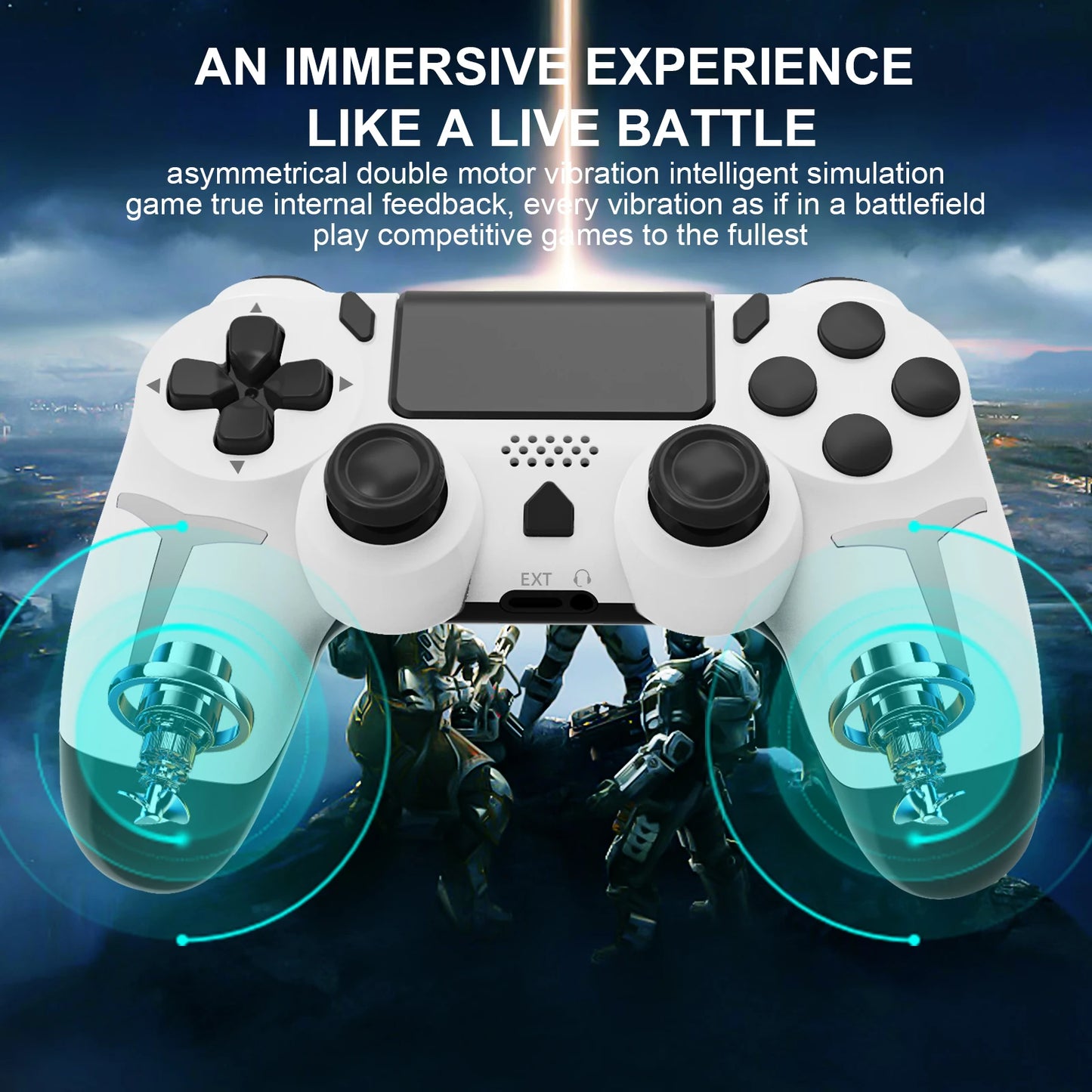 NEW Black/White Color 6-Axis Gyroscope Dual Vibration With touch pad Wireless Gamepad Bluetooth Controller For PS4 PS3 Console Computer PC