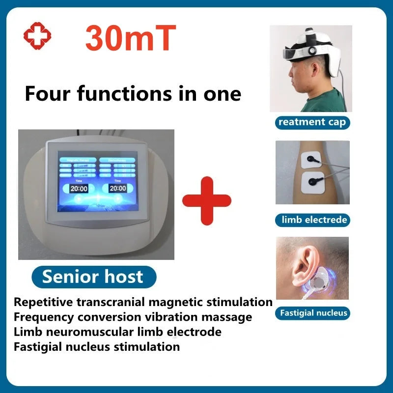 EMS RTMS Repetitive Transcranial 4 Functions in 1 Magnetic Stimulator for Developmental Diseases of Children Brain Paralysis Language Disorders Insomnia Stroke Depression Anxiety Schizophrenia Autism Hyperactivity Health Care