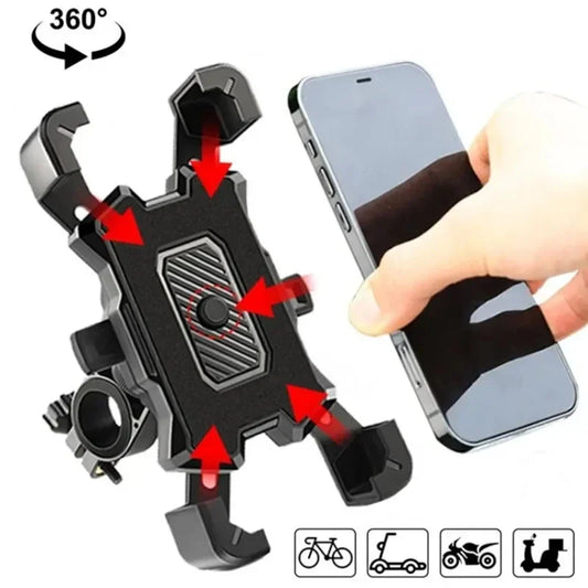 NEW Arrivals 360° Rotatable Electric Bicycle Phone Holder for iPhone Xiaomi Riding MTB Bike Moto Motorcycle Stand Bracket Non-slip Cycling Accessories