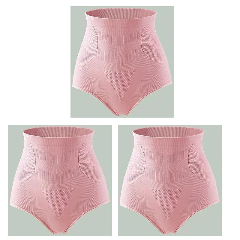 NEW Arrivals 3 PCS Set M-3XL Plus Size Women No Trace High Waist Shaping Panties Breathable Body Shaper Slimming Underwear Butt Lifter Tummy Control Panties Shapewear