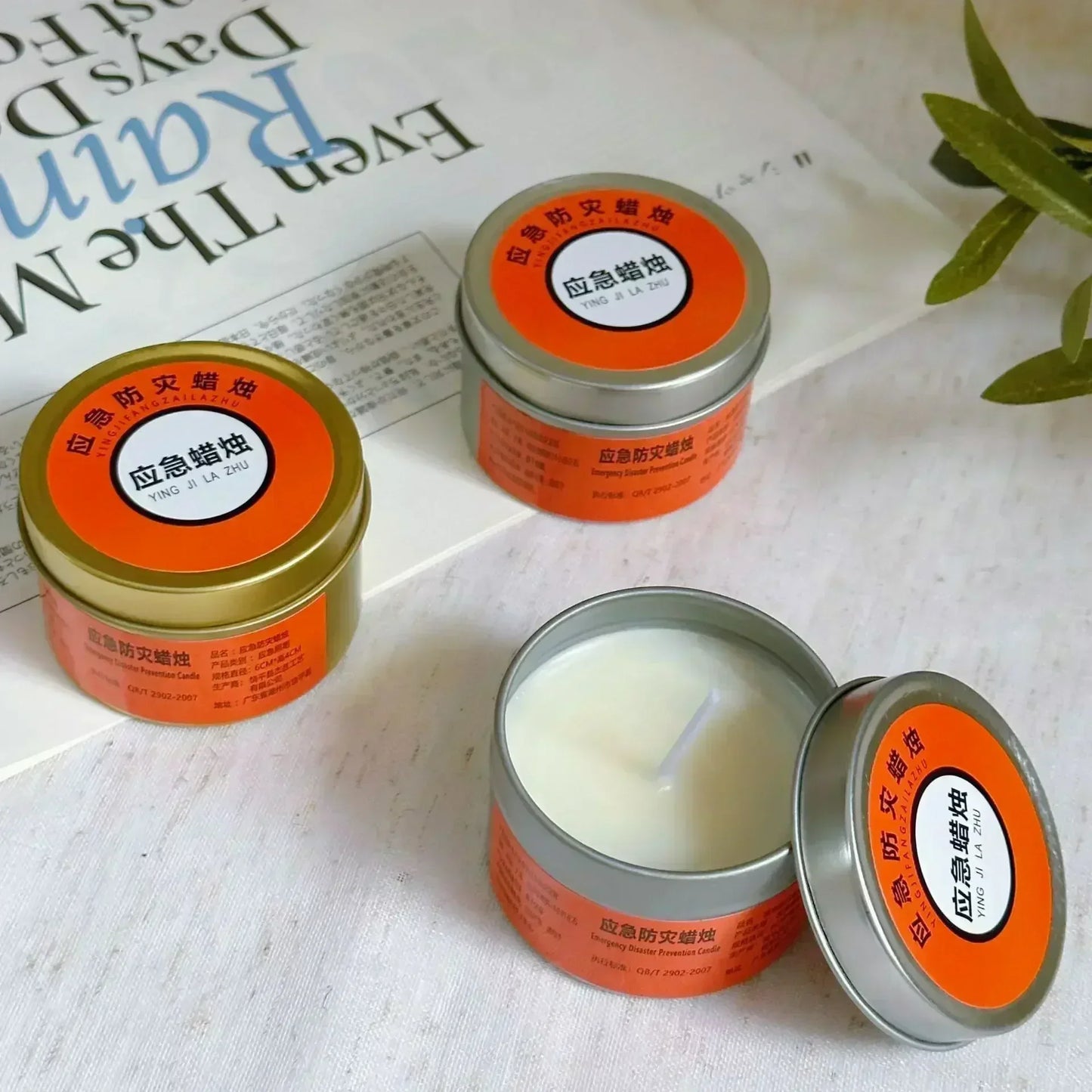 20 PCS 24 Hours Set Emergency Japanese Candles for Power Outages Windproof Smokeless Long-Lasting Lighting Survival Supply for Home Camping Blackouts