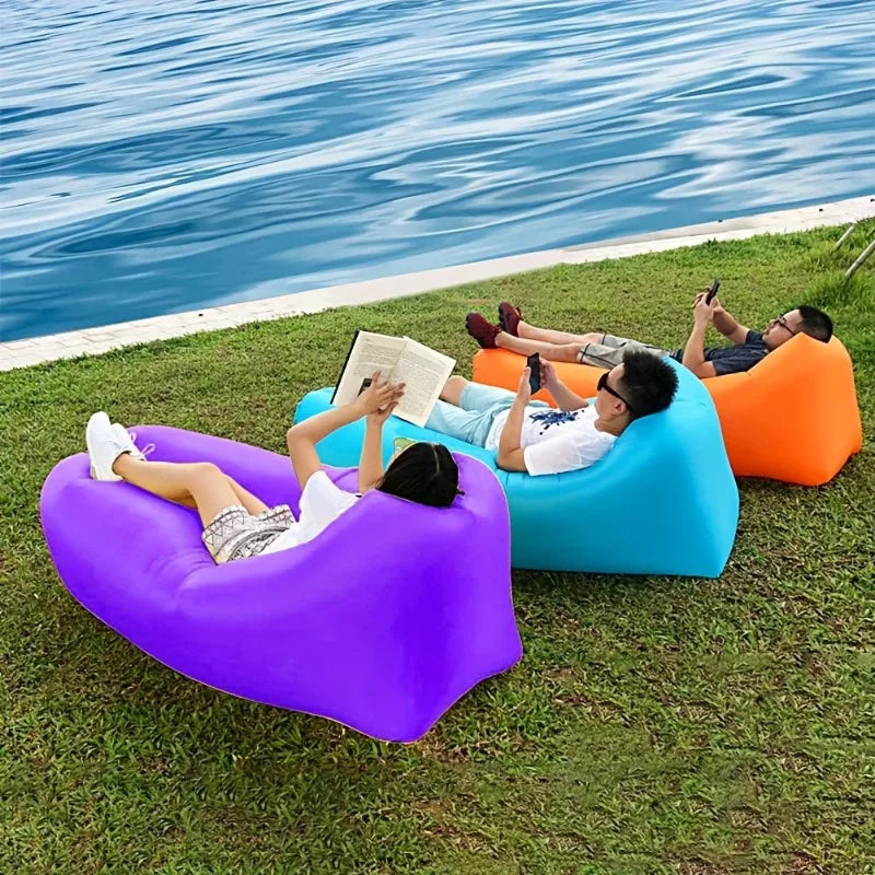 Inflatable Lounger Air Sofa Chair Camping & Beach Accessories Portable Water Proof Couch for Hiking Picnics Outdoor & Backyard