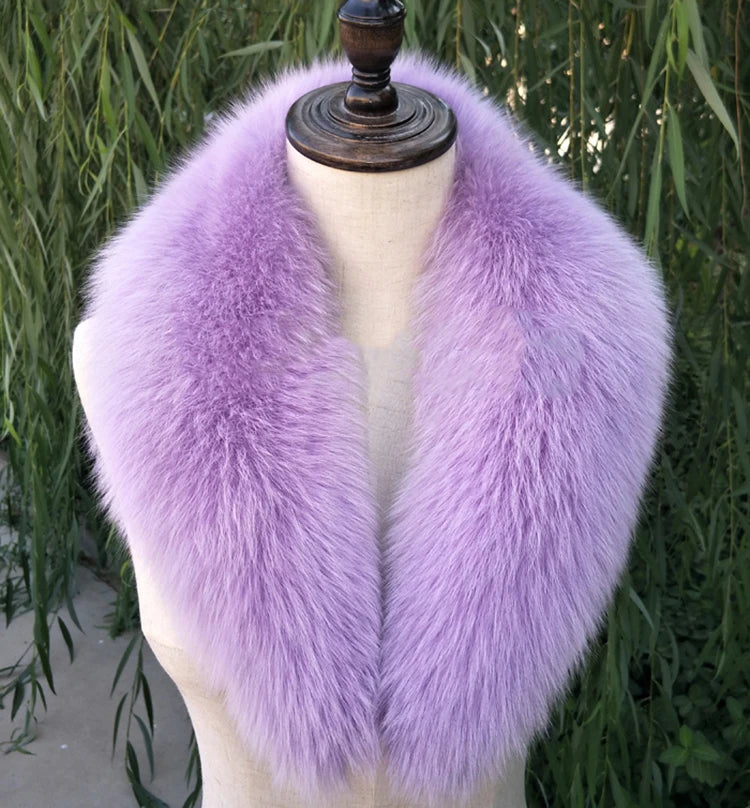 NEW Arrivals Luxury Real Natural Color Raccoon Fox Real Fur Collar Scarf Genuine Big Size Scarves Warp Shawl Neck Warmer Stole Muffler with Clip Loops Ladies Luxury Fashion Apparel Accessories Clothing Supplies