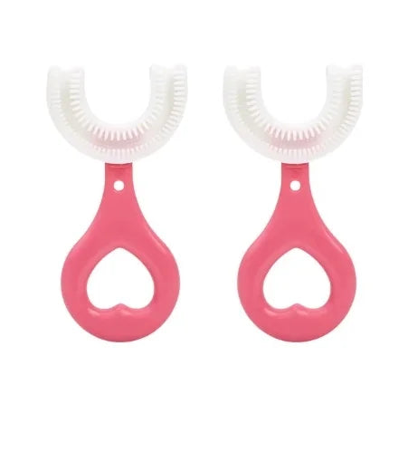2 PCS Set Baby Toothbrush Children 360 Degree U-Shaped Child Toothbrush Teethers Baby Brush Silicone Kids Teeth Oral Care Cleaning Tools