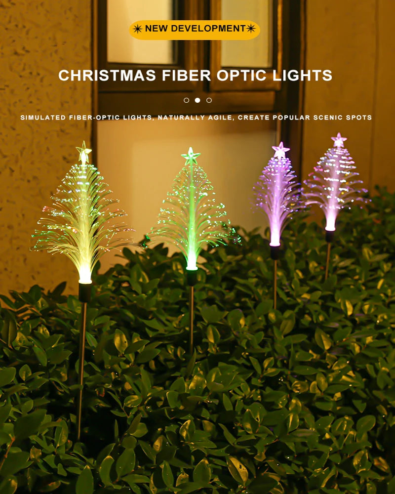 8/10/12 Set Solar Christmas Tree Lights Waterproof Outdoor LED Christmas Garden Stake Lights Decorations for Pathway Yard Christmas Decor