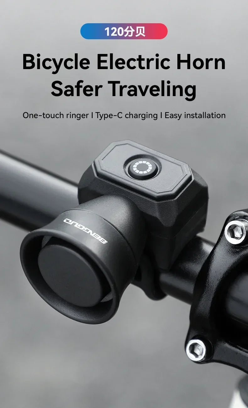 NEW Upgraded Bicycle Horn Mountain Bike Battery/USB Charging Waterproof Electronic Bike Bell Riding Equipment Children's Scooter Accessories