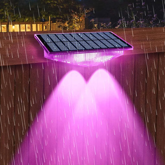 NEW 4PCS Set  RGB Solar Fence Light for Outdoor Yard Stair Decor IP65 Colors Changing Balcony Garden Deck Light Pathway Solar Step Lamp Home Outdoor Supplies