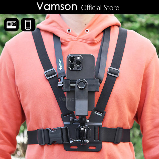 Vamson Smartphone Chest Strap Stand 360° Rotatable Cell Phone Holder Mount Adapter for iphone for Samsung Moblie Phones Stander