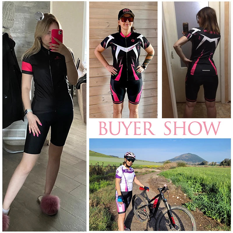 NEW Arrivals S-3XL Plus Size 3 Colors/Patterns X-Tiger Women's Cycling Jersey Set Summer Anti-UV Cycling Bicycle Clothing Quick-Dry Mountain Female Bike Clothes Cycling Set