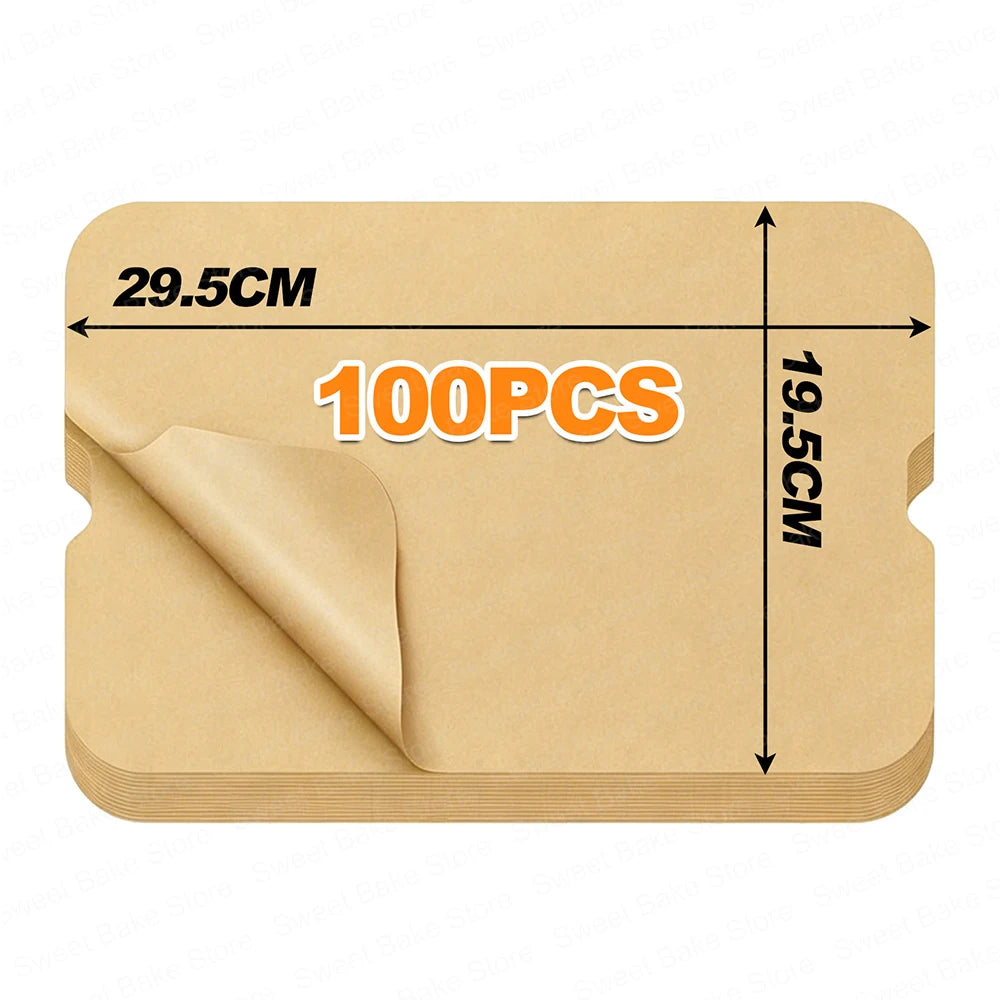 100/200 PCS Set Air Fryer Baking Paper Sheets Compatible with Ninja Food Smart XL FG551 6-in-1 Indoor Grill, Rectangle Parchment Paper Liners