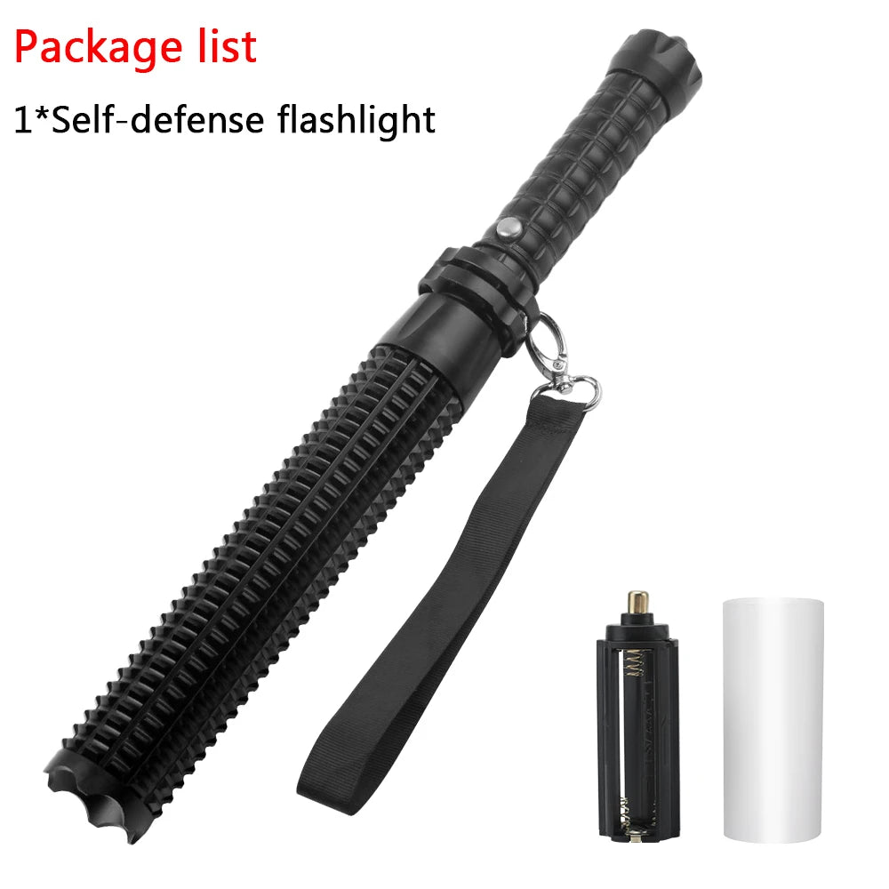 NEW Arrivals Top Quality Baseball Bat LED Flashlight Zoomable Self Defense Flashlight Aluminum Alloy Torch for Emergency  Anti Riot Tactical Lamp Car Women Men Outdoor Safety Security Supplies