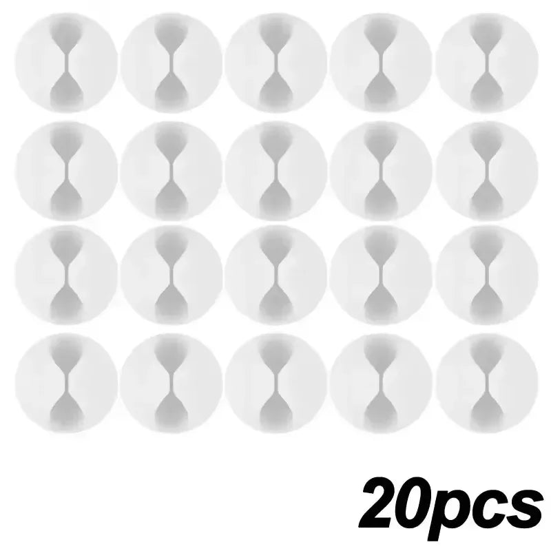 NEW 50PCS Set Cable Clip Winder Organizer Round Charger Cord Clips Desk Tidy Management Wire Adhesive Holder Clamp in Home Office Car