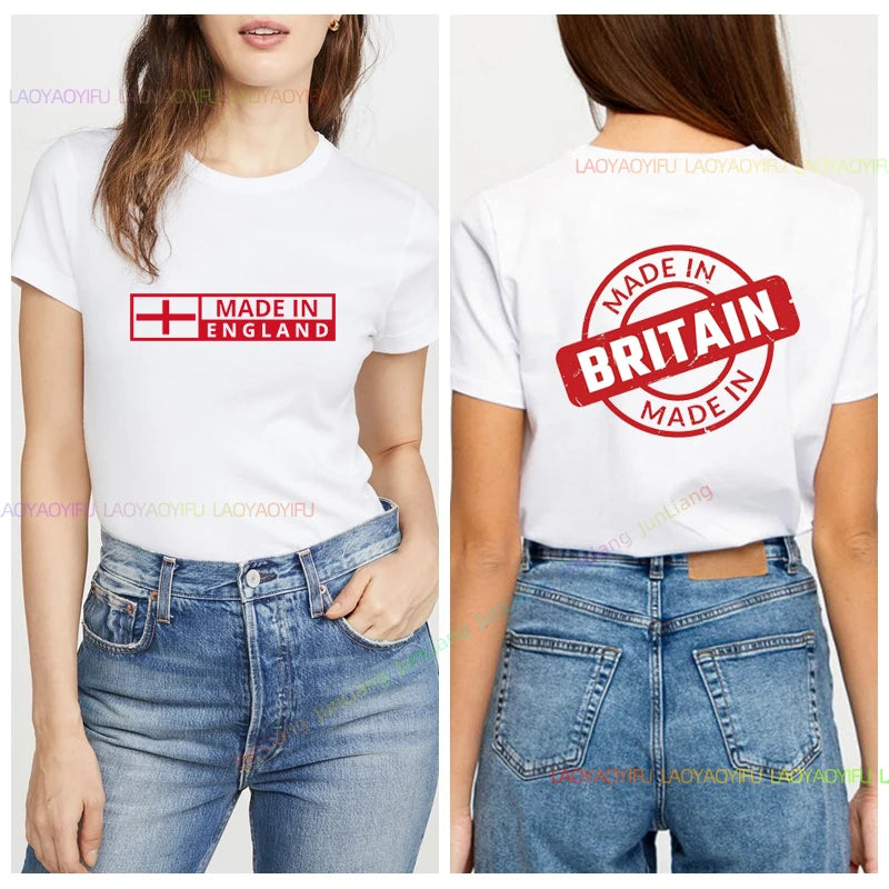 NEW Arrivals  S-4XL Summer New Shirt England Flag Badge Unisex Patriotism Graphic T-Shirts Women's T-Shirts Men T-shirt Short Sleeve Tee Women Men Casual Sports Supplies