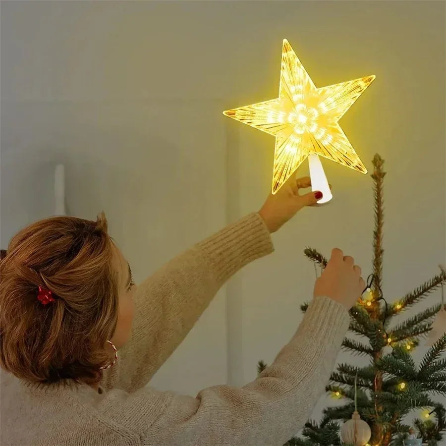 NEW Arrivals RGB LED Christmas Tree Top Star Fairy String Lights USB Powered Remote Christmas Garland Lights for Wedding Party Holiday Decor