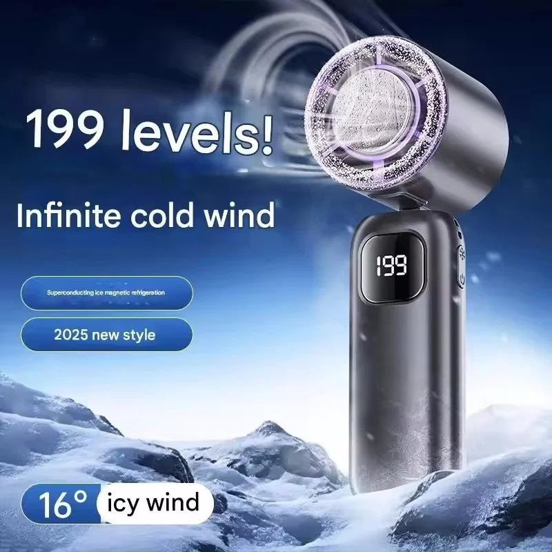 8000mAh USB Hanging Powerful Neck Fan Portable Bladeless Mini Rechargeable Mute LED Digital Display Electric Air Cooler Handheld.