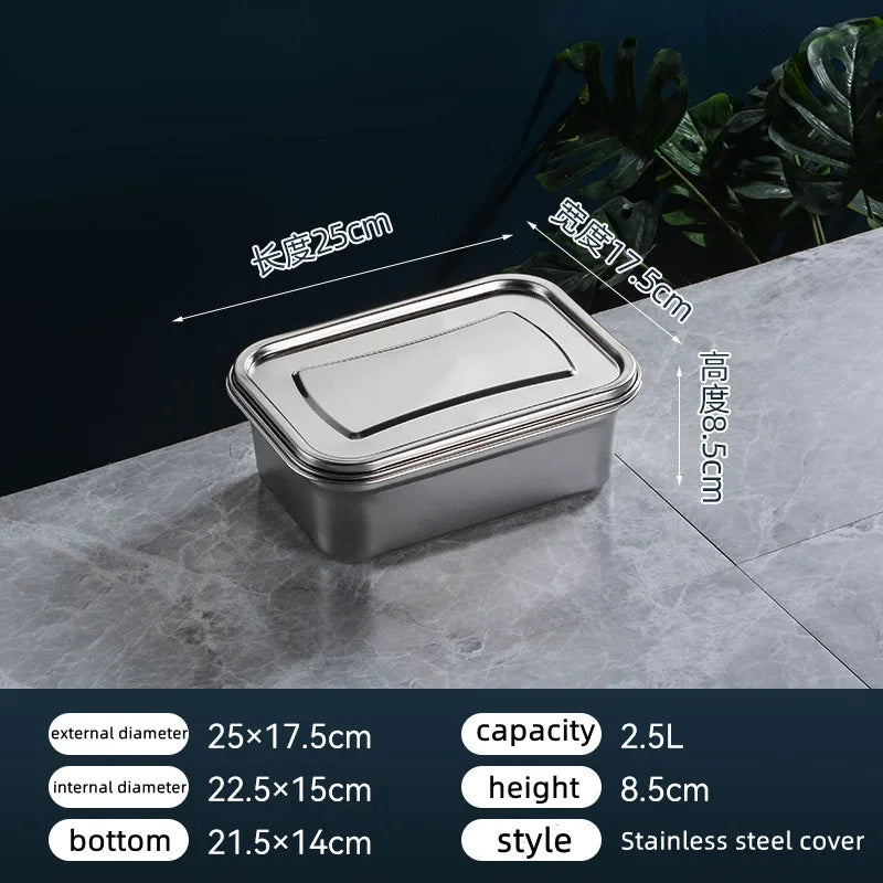 304 Stainless Steel Thermal  Insulation 100/1600/2500/3500/5300ml Top Quality Lunch Box Student Worker Portable Leak-Proof Fresh-keeping Sealed Box Food Storage Picnic Camping Barbeque Box Kitchenware Tools