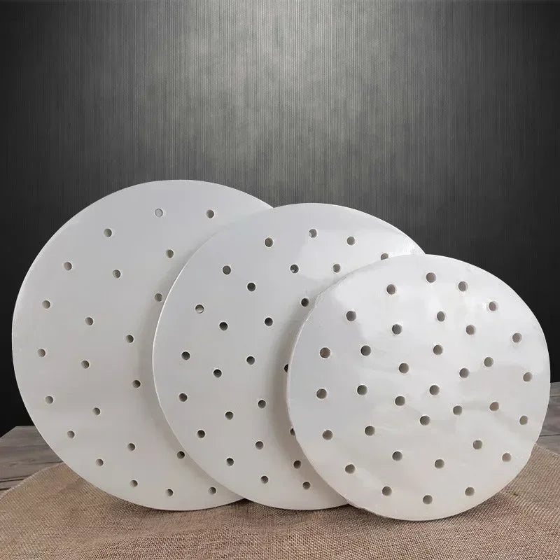 400/500 PCS Set White Round Steam Food Steamer Buns Paper Liners Dim Sum Non-Stick Oven BBQ Grill Paper Hamburger Patty Baking Paper Cooking Tools Kitchen Supplies
