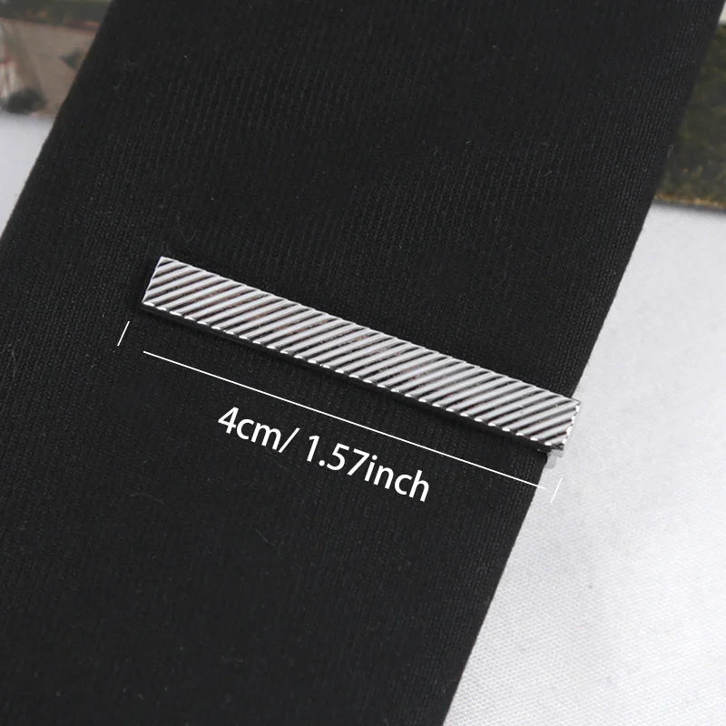 Classics Metal Silver Color Tie Clip for Men Simple Bar Clasp Practical Necktie Clasp Clip Gentleman Tie Pin Male Apparel  Accessories