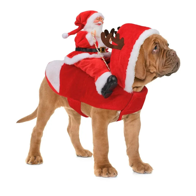 Santa Claus Costumes Christmas Pet Clothes Pet Party Dress Up Dogs Cats Costumes for Small Medium Large Dogs Cats