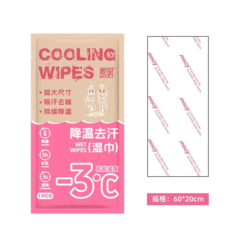 10 PCS Korean Set Cooling and Sweating Large Wet Wipes Ice Towels for Summer Cool Sensation Paper Outdoor Camping Beach Running Hiking Cycling  Sports Disposable Heat Relief Cool Sweat Wipes