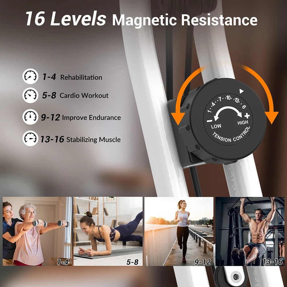 Indoor Bike Heart Rate Detection Digital Display 16-speed Power Adjustable 3 in 1 Fitness Exercise Bikes