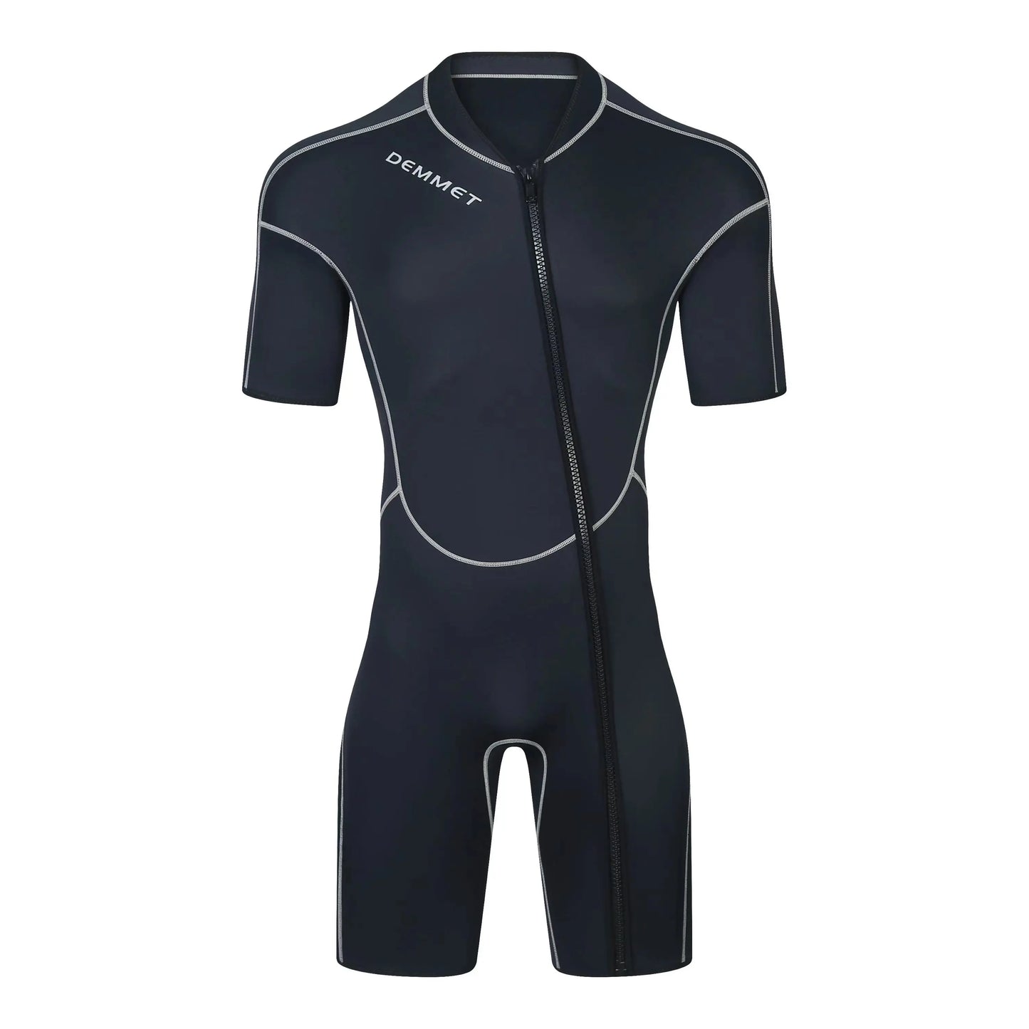 New 1.5/3M Neoprene Men's Short Sleeve Wetsuit Front Unzipper Snorkeling Surfing Swimsuit Keeps Warm