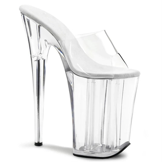 23cm Joker high-Heeled Toe-Leaking New Fashion Stiletto with Stylish Transparent Bottom Super High-Heeled Fish-Mouth Sandals Women Footwear Shoes Supplies