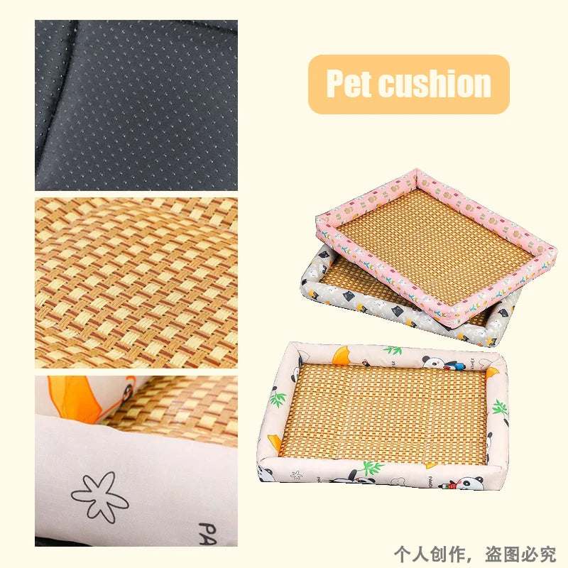 Mattress Cushion Summer Small Animal Cold Bed Dog Cooling Mat Summer Pet Rattan Mat Pad Breatbable