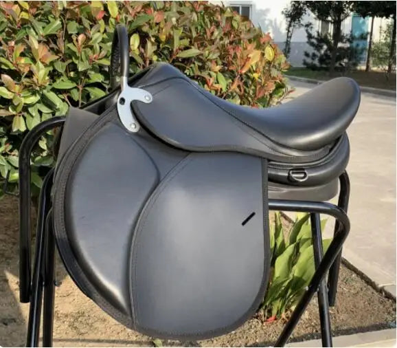 Western Leather Hand Carved Ranch Roper Horse Saddle + Accessories with Matching Headstall, Breastplate, Reins & Back Cinch, Seat Size Horses Supplies