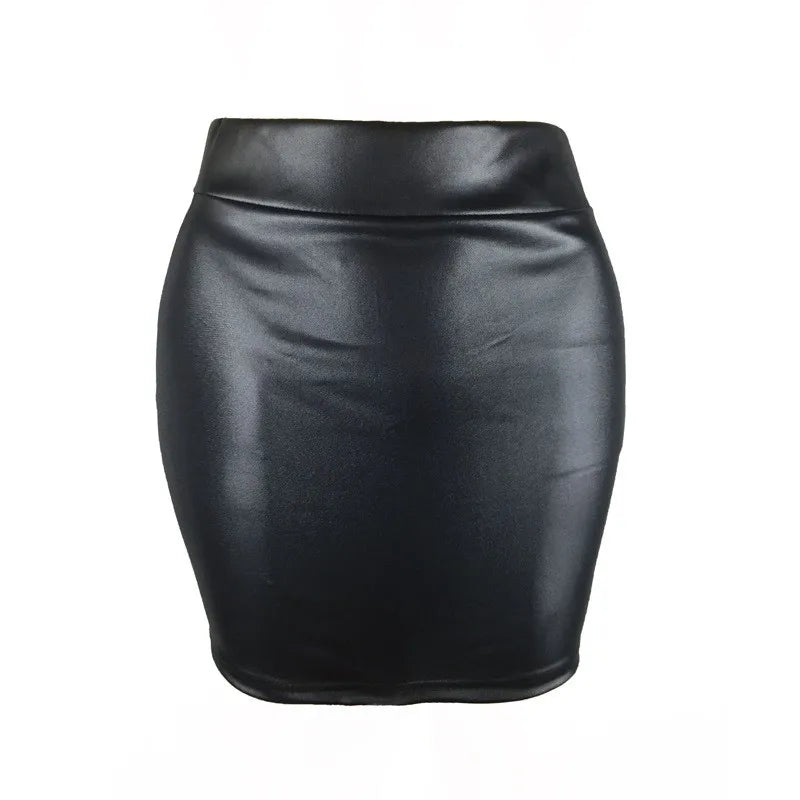S-3XL UK Plus Size Black Leather Matte Slim Tight Mini Sexy Fashion PU Hot Short High Waist Skirt Nightclub Streetwear Girls Clothing Supplies