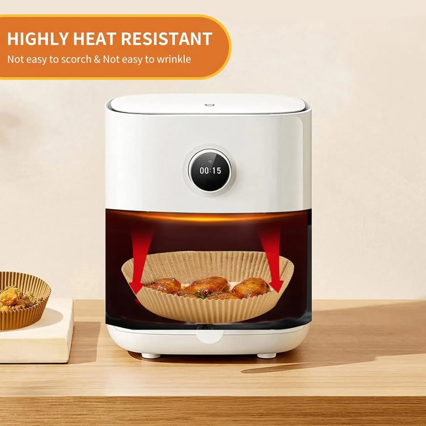 Round Air Fryer Paper Disposable Non-Stick Air Fryer Baking Papers Microwave Oven Pot Oil Absorbing Basket Kitchen Accessories