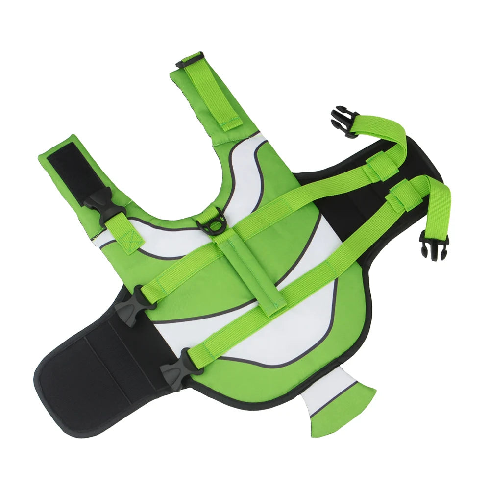 XS-2XL 4 Colors Dog Life Vest Summer Pet Jacket Dog Safety Clothes Swimwear Swimming Suit Clown Fish Pattern Pets Safety Accessories