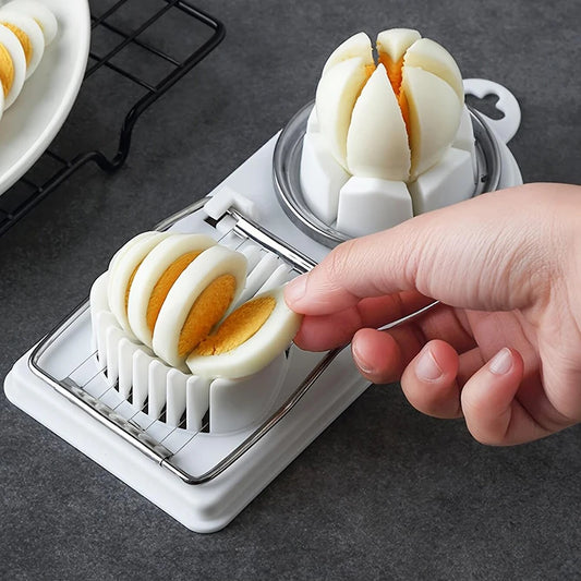 NEW Multifunctional PP Base Egg Cutter Slicer 2-in-1 Stainless Steel Wire Pull Egg Cutter for Hanging High-Quality kitchen Accessory Tools