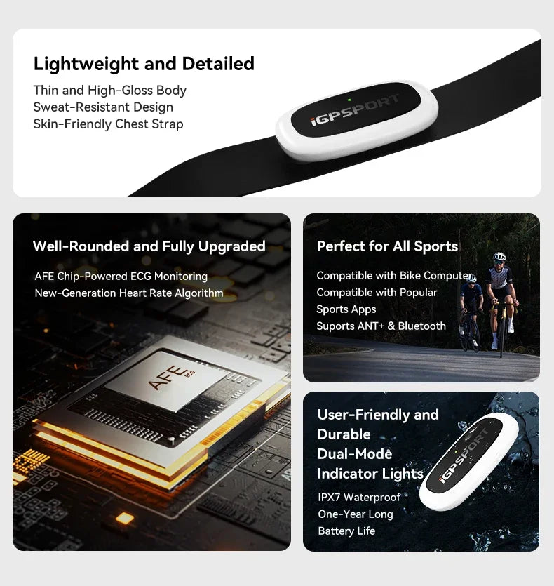 HR50 Heart Rate Sensor Bike Computer Fitness Running Sport Heart Rate Monitor Sensor IPX7 Waterproof Bike Accessories All Sports Supplies
