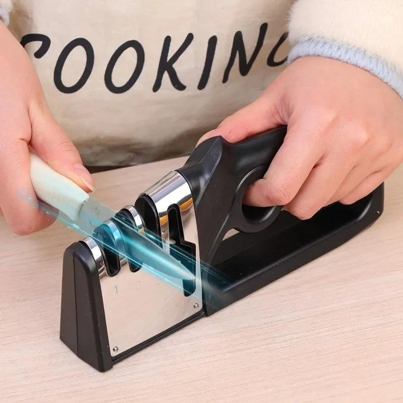 NEW Arrivals 4 in 1 Quick High Quality Sharpener Handheld Multifunctional Knife Sharpening Stone Scissor Knife Grinding Sharpener Kitchenware Scraper Tool