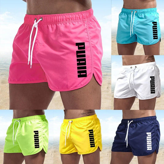 New Summer Men Swim Trunks  Hot Sport Gym Running Shorts Male Beachwear Brand Beach Shorts Quick Dry Siwmwear Board Briefs