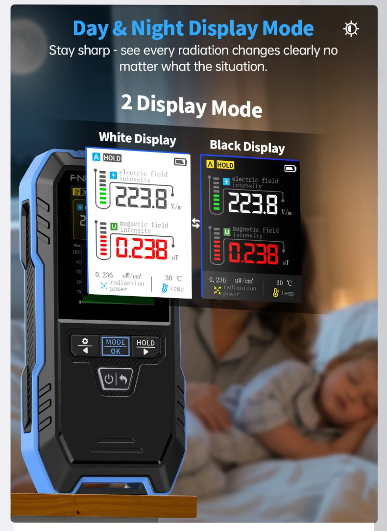 EMF Device ERD-10 4-IN-1 Electromagnetic Radiation Detector, Electric & Magnetic Field Strength, RF Power, Temperature Monitor Ghosts Spirits Hunting Paranormal High Power Detector