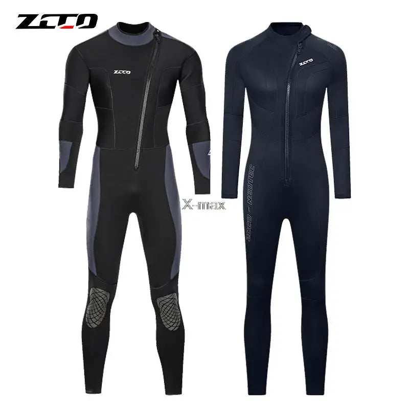 S-3XL Plus Size 5MM Neoprene Men's Long Professional Wetsuit  Neoprene Material Warm Fleece Lining Outdoor Swimming Kayaking Surfing Drifting Diving Scuba Snorkeling Underwater Fishing Wetsuit
