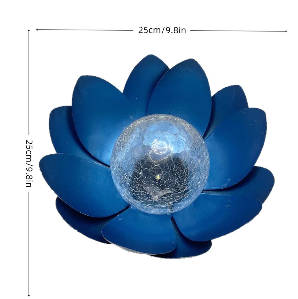 For Garden Lovers Solar Lotus Garden Light Weatherproof Outdoor Decorative Lighting Lotus with Crackle Glass Ball Solar Pathway Lawn Garden Patio Lights Lotus Home Villa Gardening Decor