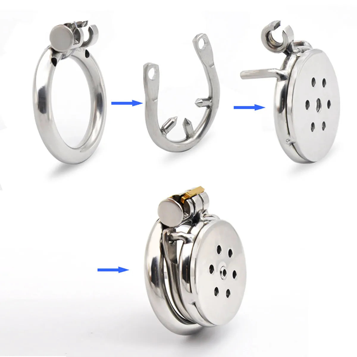 Adult Male Slave Super Mini Chastity Cage Stainless Steel Chastity Device Penis Cage Cock Ring With Lock Sex Toys For Men BDSM Sissy