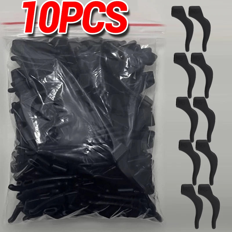 100 PCS Set Anti-Slip Silicone Ear Hooks Glasses Eyeglasses Leg Elastic Ear Grip Stopper Bracket Fastener Accessories Temple Anti-Fall Eyewear Holder Women Men Optical Accessories
