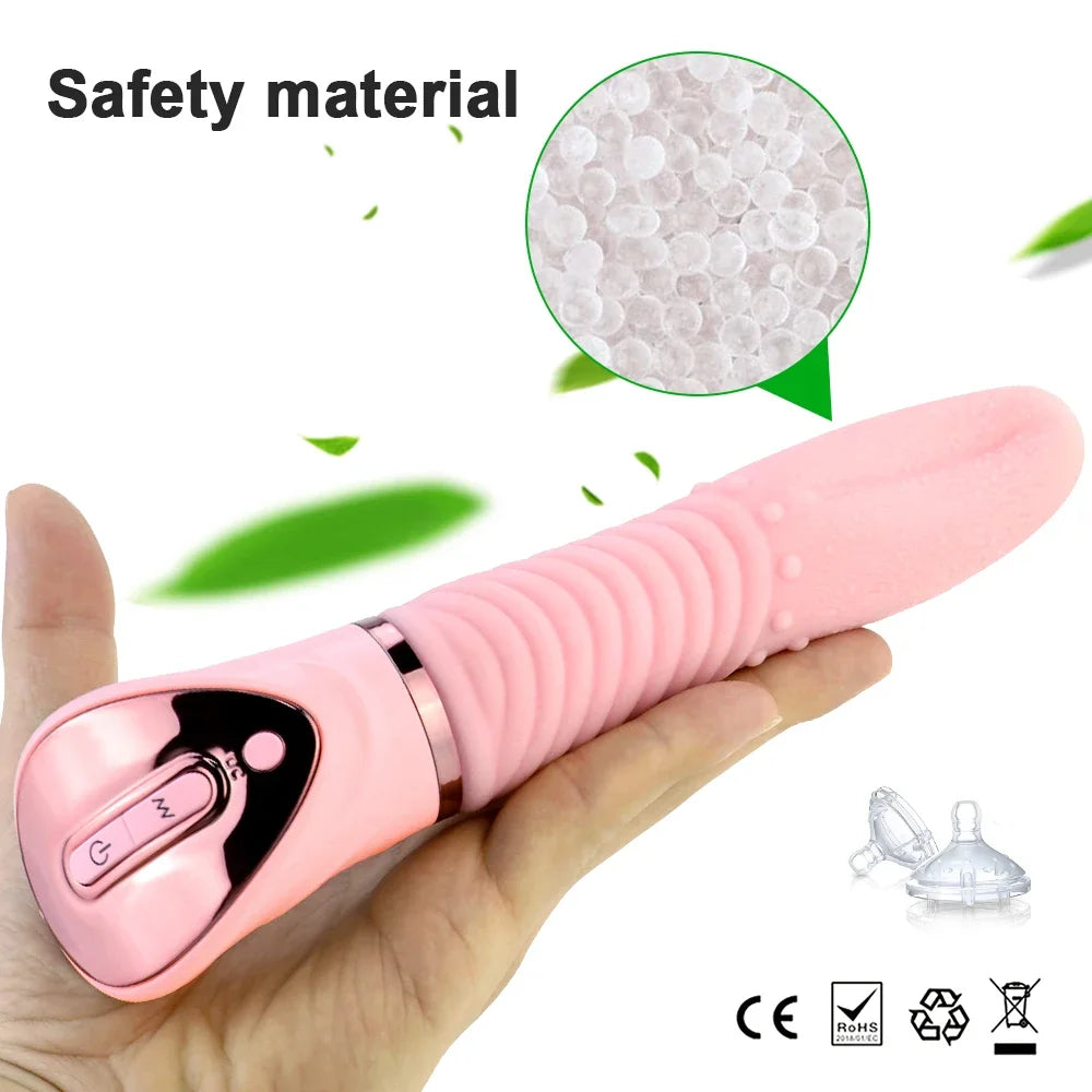 2 in 1 Big Tongue Massager Oral Clitoris Stimulator Dildo Vibrators Female Masturbator Sex Toys for Women Couple Flirting Toys