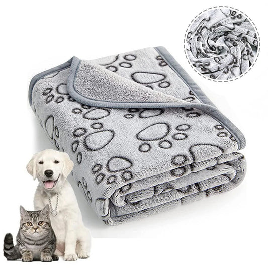 76cm x 104cm Soft Fluffy High Quality Pet Blanket Cute Cartoon Pattern Pet Mat Warm and Comfortable Blanket for Cat Dogs