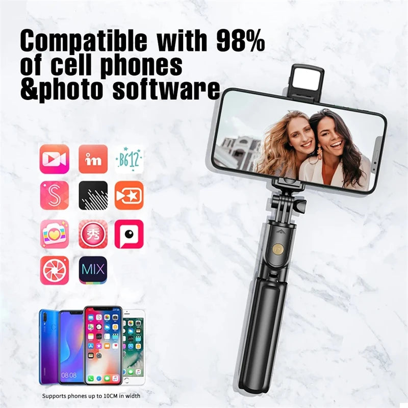 Handheld 360 Degree Flexible Sports Camera Monopod Stand Mobile Phone Holder Mini Selfie Stick Tripod With Wireless Remote