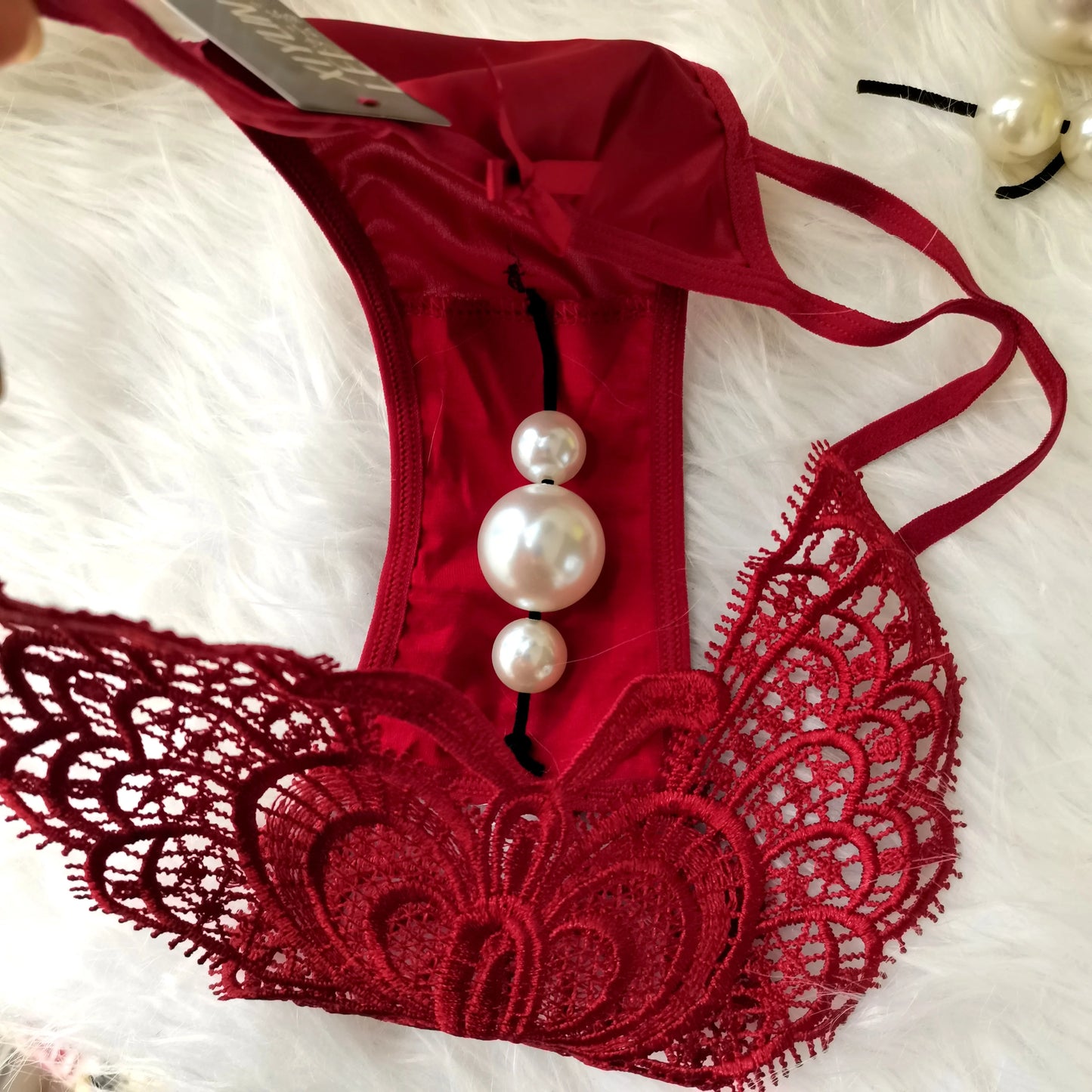 NEW Arrivals Pink/Black/Claret Color Pearl Panties, Enlarged Massage Beads, Sexy Thong, Tight Briefs Panties Women Sexy Hot  Crotchless  Thongs Women Sexy Underwear